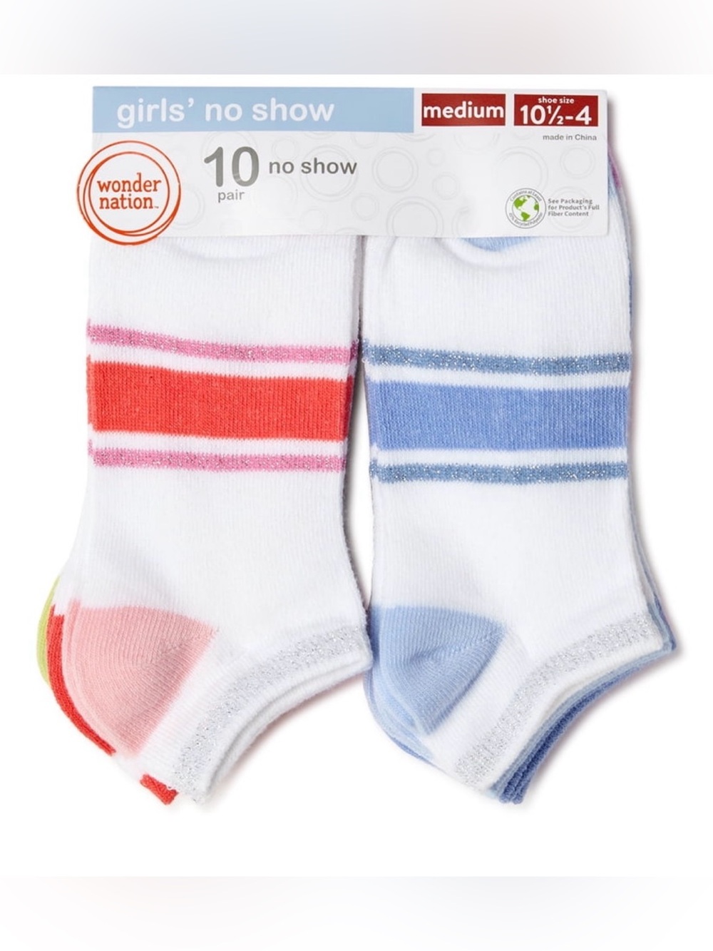 NEW Girl’s No-Show Socks 10 pack